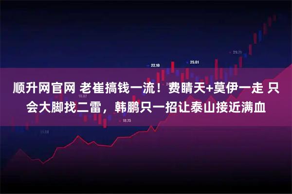 顺升网官网 老崔搞钱一流！费睛天+莫伊一走 只会大脚找二雷，韩鹏只一招让泰山接近满血